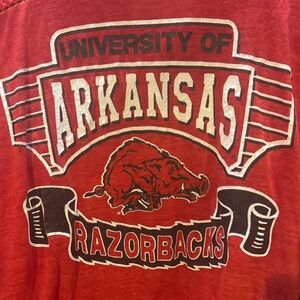 Vintage Arkansas Razorbacks Red Short Sleeve Tee